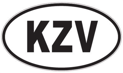 KZV - 3 Letter Initials Oval Sticker