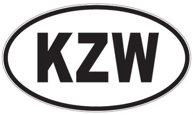 KZW - 3 Letter Initials Oval Sticker