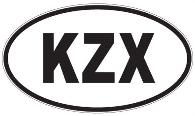 KZX - 3 Letter Initials Oval Sticker