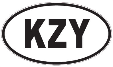 KZY - 3 Letter Initials Oval Sticker