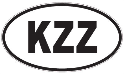 KZZ - 3 Letter Initials Oval Sticker