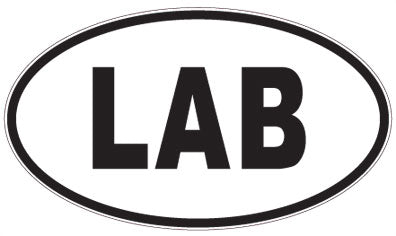 LAB - 3 Letter Initials Oval Sticker