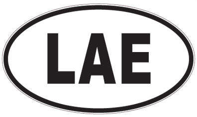 LAE - 3 Letter Initials Oval Sticker