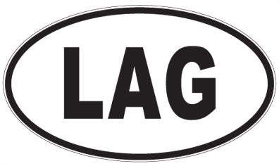 LAG - 3 Letter Initials Oval Sticker