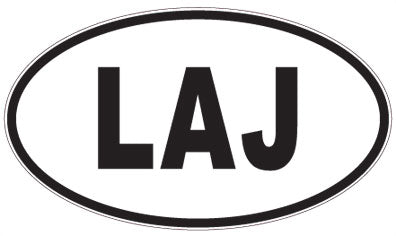 LAJ - 3 Letter Initials Oval Magnet