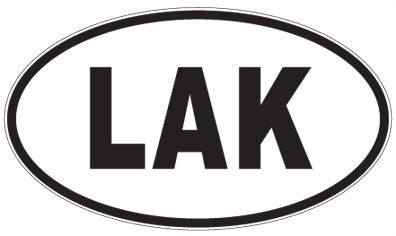 LAK - 3 Letter Initials Oval Sticker