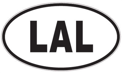 LAL - 3 Letter Initials Oval Sticker