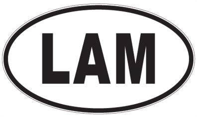 LAM - 3 Letter Initials Oval Magnet