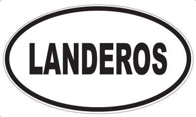 LANDEROS - Oval Magnet