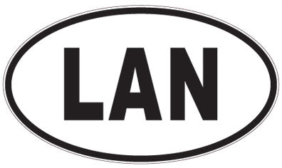 LAN - 3 Letter Initials Oval Magnet