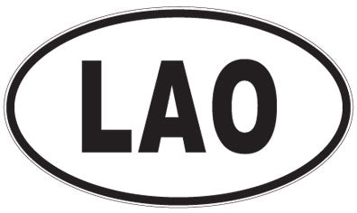 LAO - 3 Letter Initials Oval Sticker