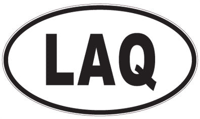 LAQ - 3 Letter Initials Oval Sticker