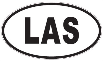 LAS - 3 Letter Initials Oval Sticker