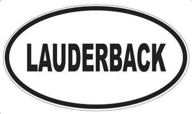 LAUDERBACK - Oval Sticker