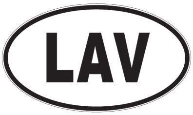 LAV - 3 Letter Initials Oval Sticker