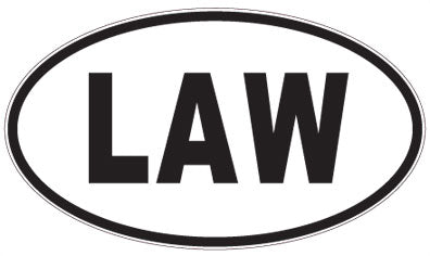 LAW - 3 Letter Initials Oval Magnet