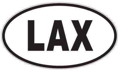 LAX - 3 Letter Initials Oval Sticker
