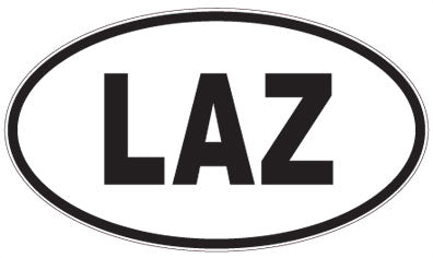LAZ - 3 Letter Initials Oval Magnet