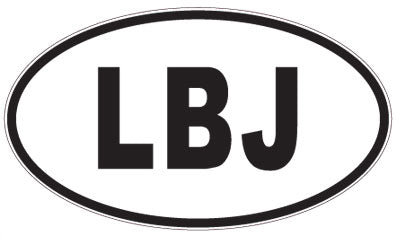 LBJ - 3 Letter Initials Oval Sticker