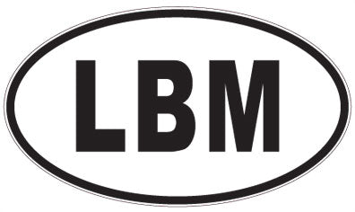 LBM - 3 Letter Initials Oval Sticker