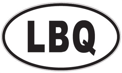 LBQ - 3 Letter Initials Oval Sticker