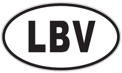 LBV - 3 Letter Initials Oval Sticker