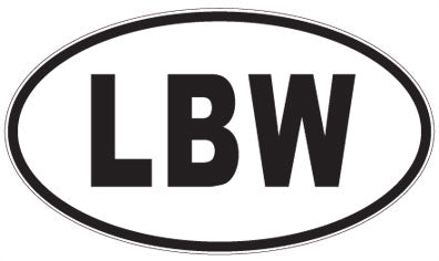 LBW - 3 Letter Initials Oval Sticker