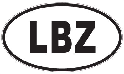 LBZ - 3 Letter Initials Oval Sticker