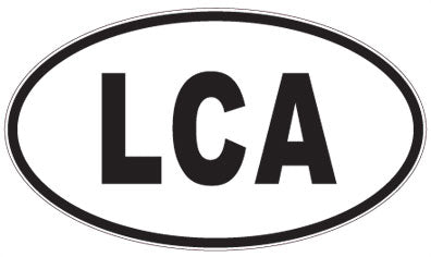 LCA - 3 Letter Initials Oval Sticker