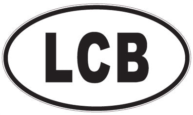 LCB - 3 Letter Initials Oval Sticker