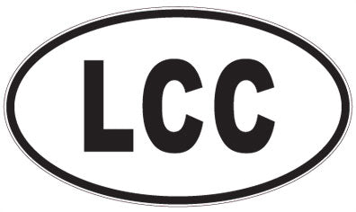LCC - 3 Letter Initials Oval Sticker