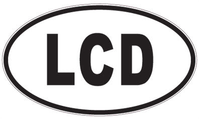 LCD - 3 Letter Initials Oval Sticker