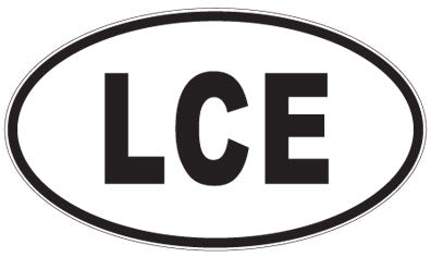 LCE - 3 Letter Initials Oval Sticker