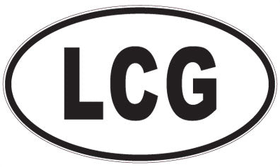 LCG - 3 Letter Initials Oval Sticker