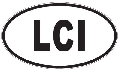 LCI - 3 Letter Initials Oval Sticker