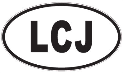 LCJ - 3 Letter Initials Oval Sticker
