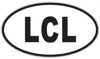 LCL - 3 Letter Initials Oval Sticker
