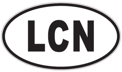 LCN - 3 Letter Initials Oval Sticker