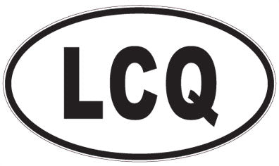 LCQ - 3 Letter Initials Oval Sticker