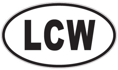 LCW - 3 Letter Initials Oval Sticker