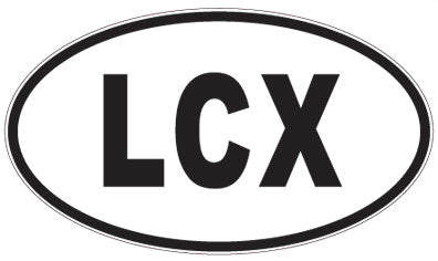 LCX - 3 Letter Initials Oval Sticker