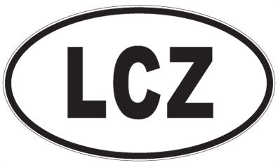 LCZ - 3 Letter Initials Oval Sticker