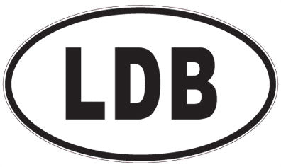 LDB - 3 Letter Initials Oval Sticker