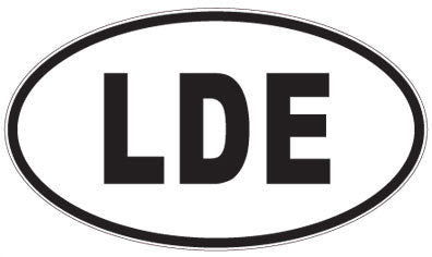 LDE - 3 Letter Initials Oval Sticker