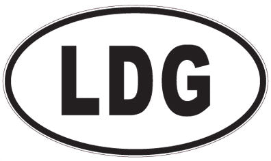 LDG - 3 Letter Initials Oval Sticker