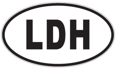 LDH - 3 Letter Initials Oval Sticker