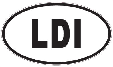 LDI - 3 Letter Initials Oval Sticker