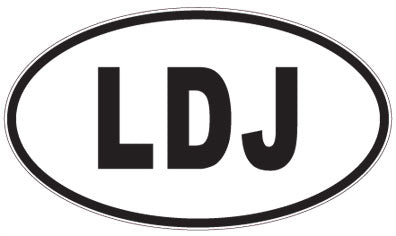 LDJ - 3 Letter Initials Oval Sticker