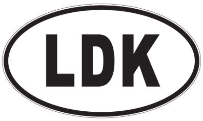 LDK - 3 Letter Initials Oval Sticker