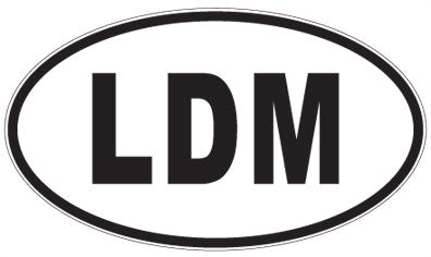 LDM - 3 Letter Initials Oval Sticker
